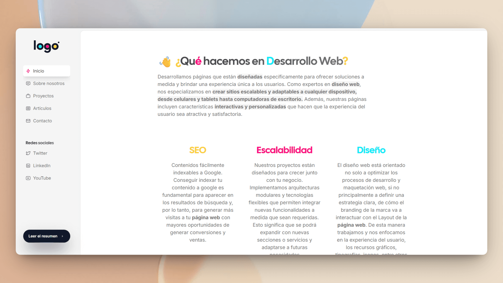 Concepto Web de Agencia Creativa